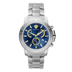 Versace Men's Watch New Chrono 45mm Blue Bracelet