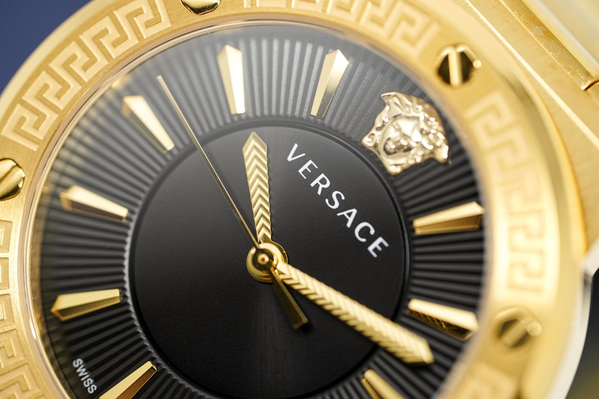 Versace Ladies Watch Greca Logo Gold Black VEVH00820 - WatchPilot