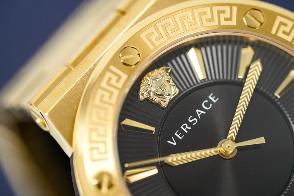 Versace Ladies Watch Greca Logo Gold Black VEVH00820 - WatchPilot