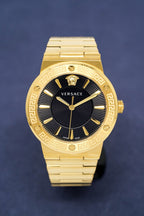 Versace Ladies Watch Greca Logo Gold Black VEVH00820 - WatchPilot