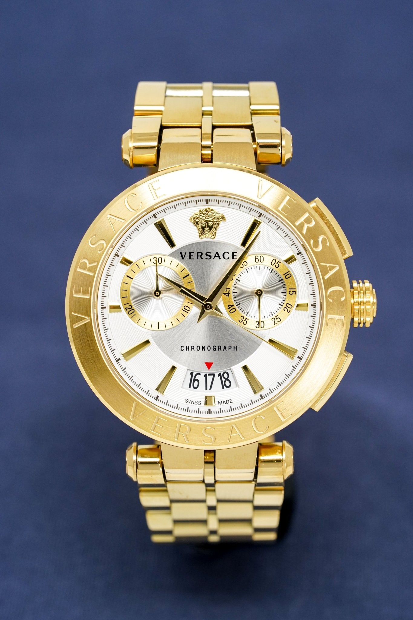 Versace Men's Chronograph Watch Aion Gold VBR060017 - WatchPilot