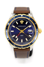 Versace Men's Watch Hellenyium GMT Blue Leather V11080017 - WatchPilot