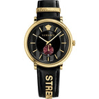 Versace Men's Watch V-Circle Gold Black VBQ050017 - WatchPilot