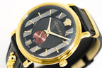 Versace Men's Watch V-Circle Gold Black VBQ050017 - WatchPilot