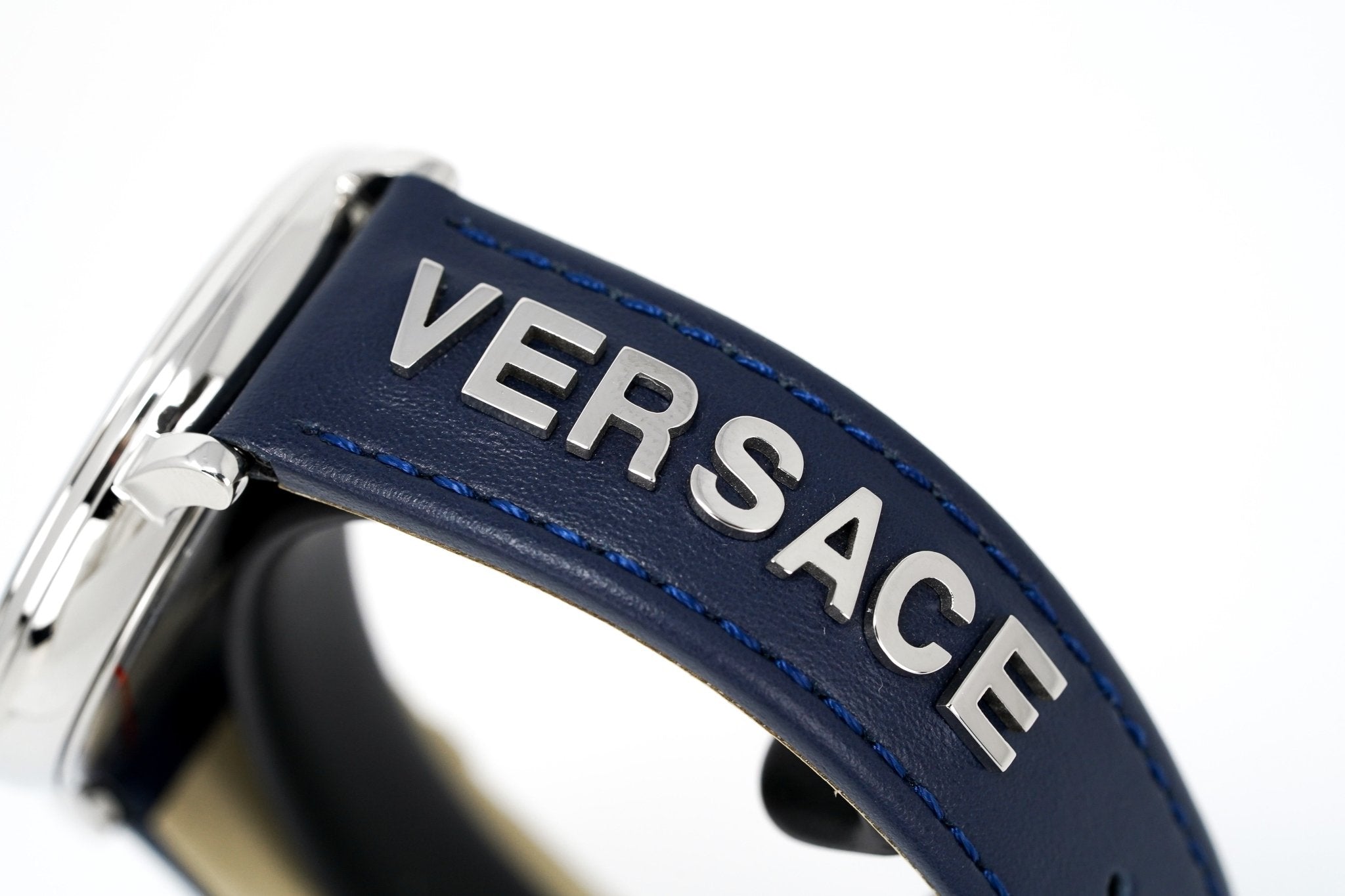 Versace V-Circle 38mm Blue Silver VE8104222 - WatchPilot