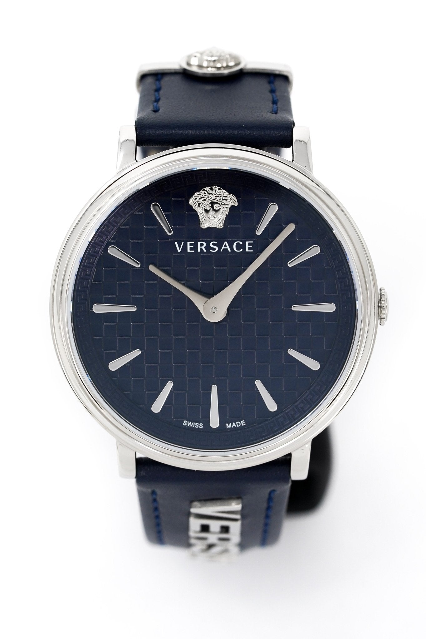 Versace V-Circle 38mm Blue Silver VE8104222 - WatchPilot