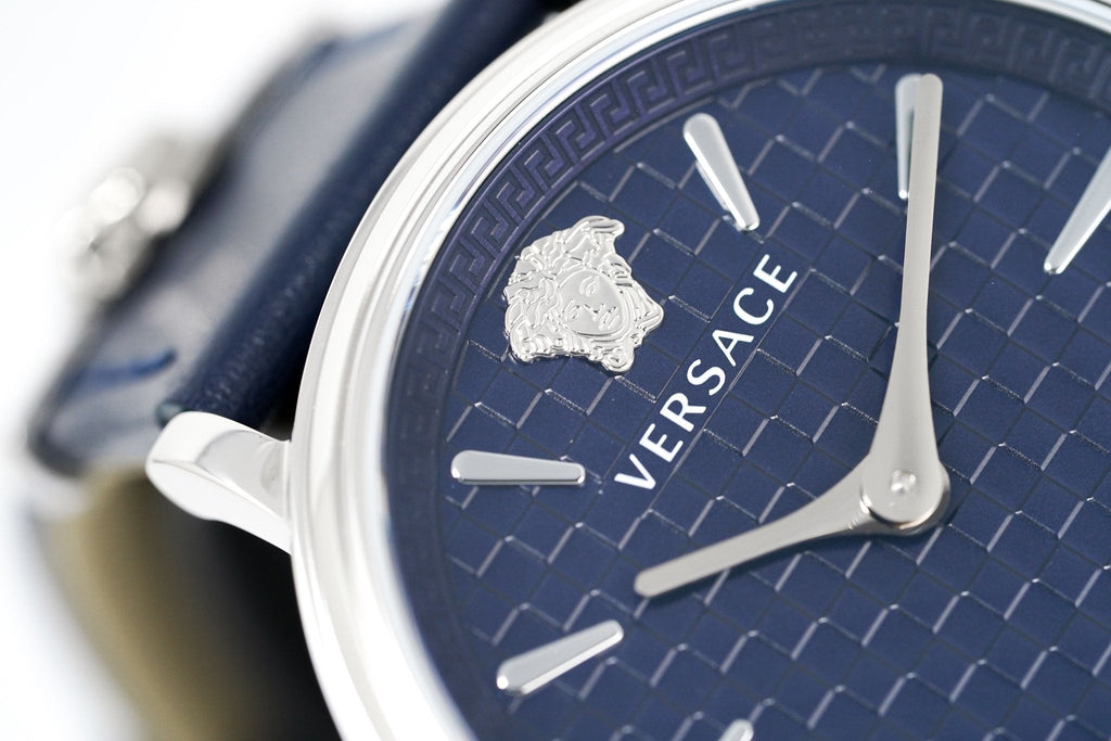 Versace V-Circle 38mm Blue Silver VE8104222 - WatchPilot