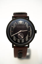Versace V-Circle Small Seconds IP Black - WatchPilot