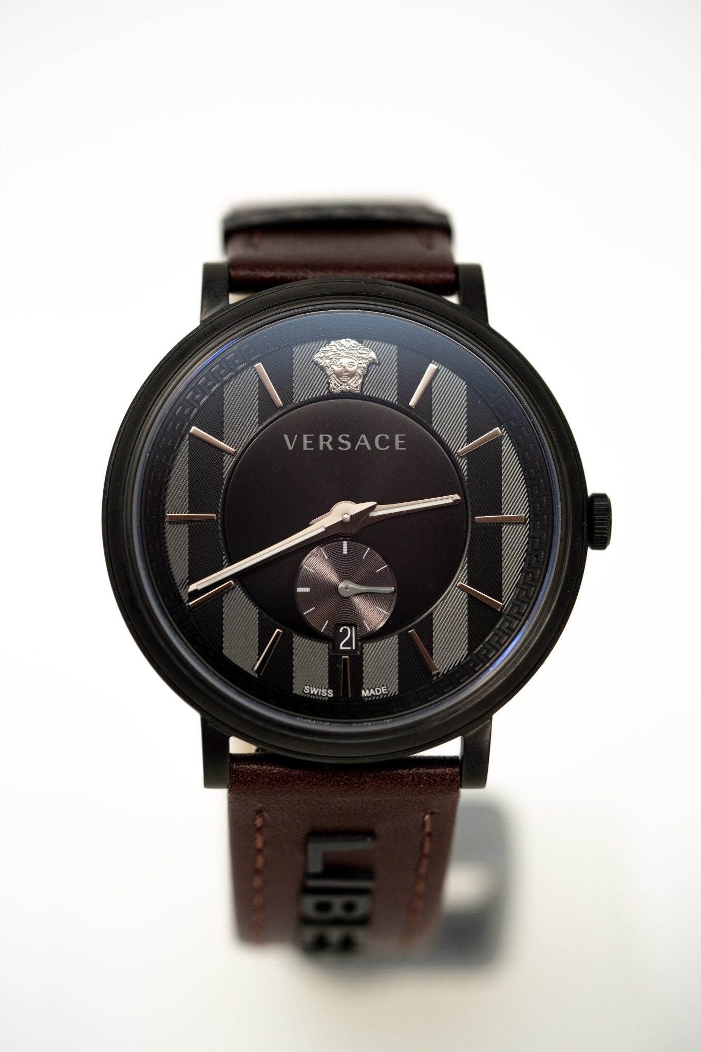 Versace V-Circle Small Seconds IP Black - WatchPilot