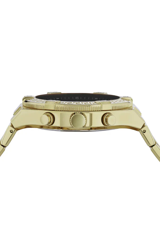Versace Men's Watch Greca Sporty Chronograph 46mm Black Gold