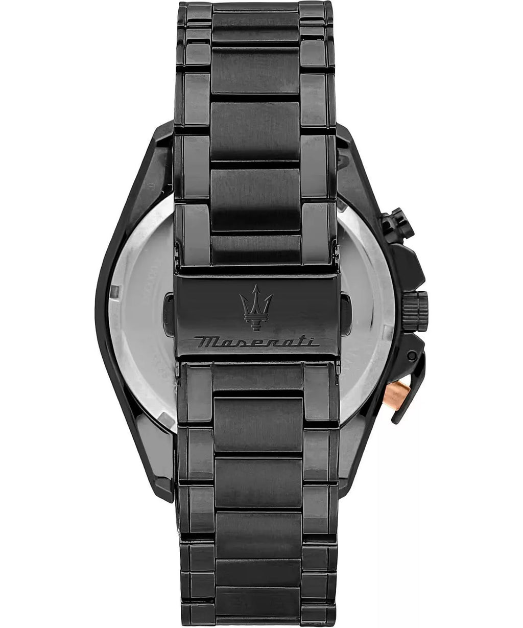 Maserati Traguardo Men's Black Chronograph Watch Bracelet Set