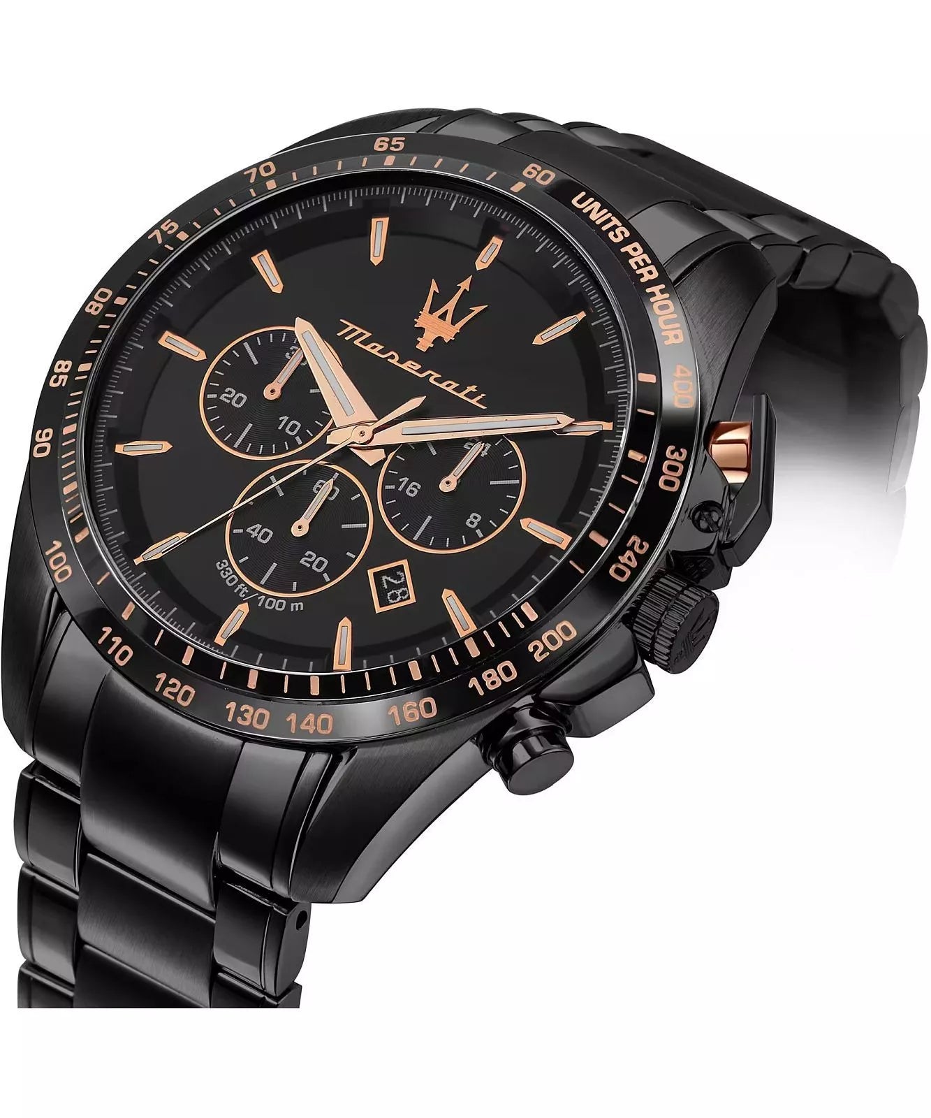 Maserati Traguardo Men's Black Chronograph Watch Bracelet Set