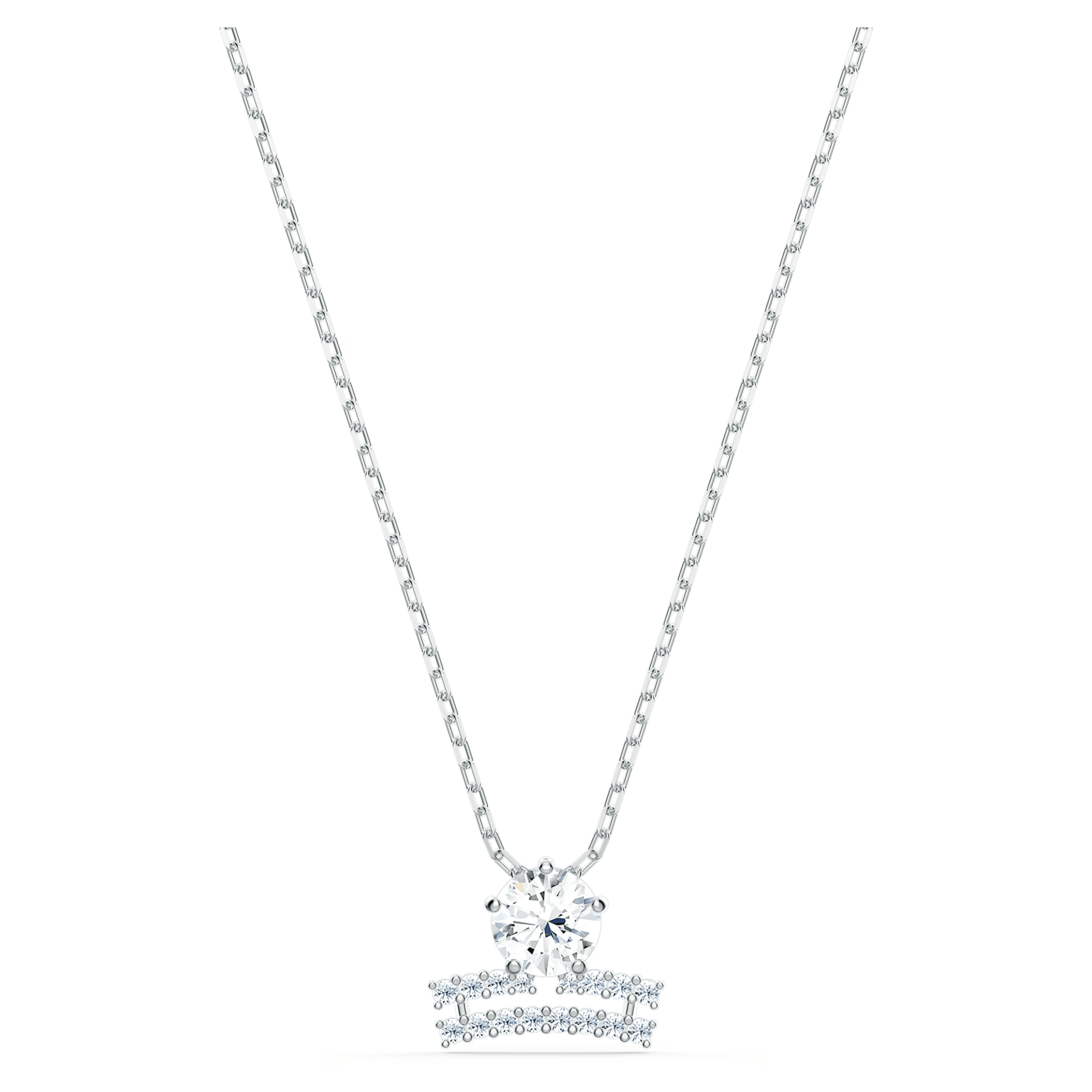 Swarovski Zodiac II Necklace Pendant Libra Silver White Metal Finish