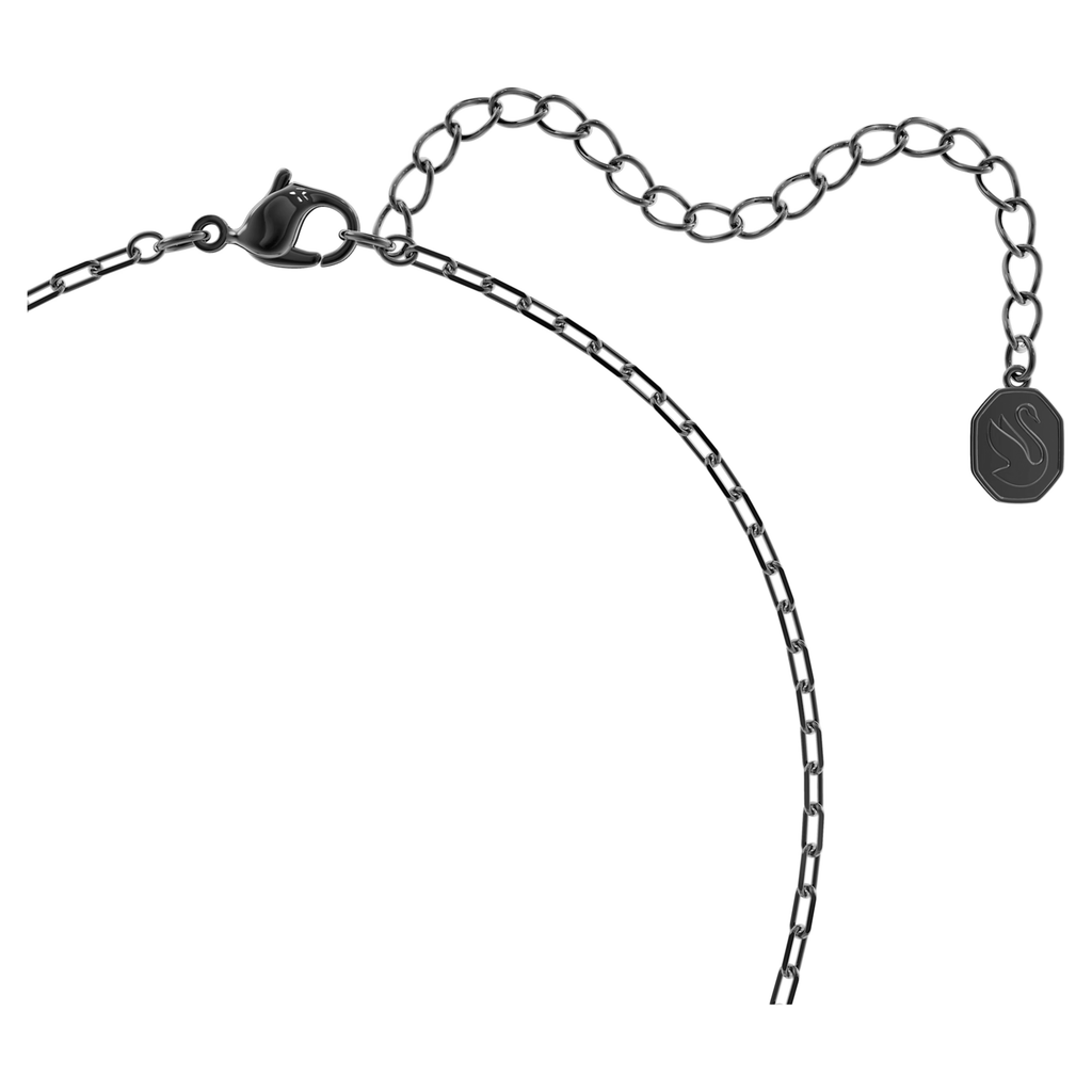 Swarovski Zodiac Tiger Pendant Necklace Grey Ruthenium Plated
